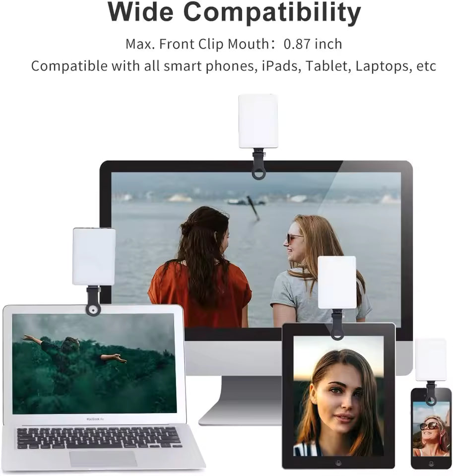 Clip-On Rechargeable Selfie Fill Light (Black)