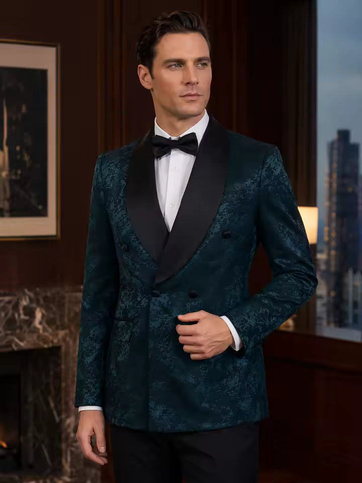 Men's Plaid Tuxedo Three-Piece Suit