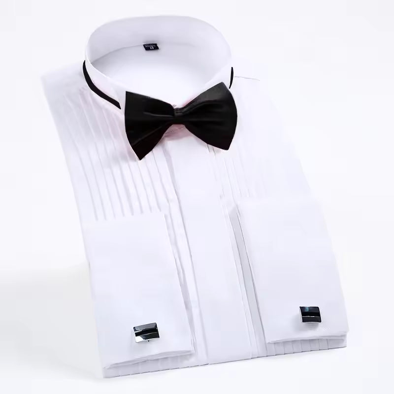 "Slim Fit French Cuff Men's Tuxedo Dress Shirt"