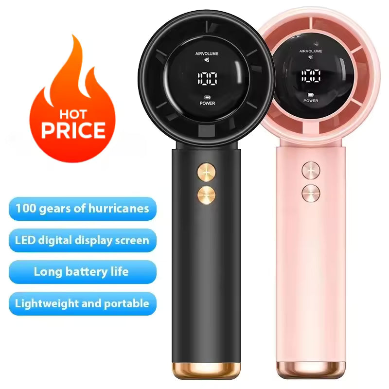 CoolHill Foldable Handheld Fan | High-Speed, 99 Levels – Travel & Outdoor