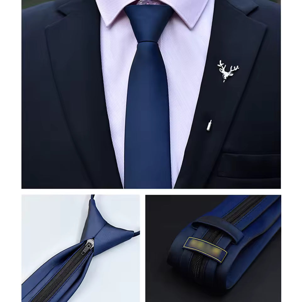 Men's Pre-Tied Zipper Necktie