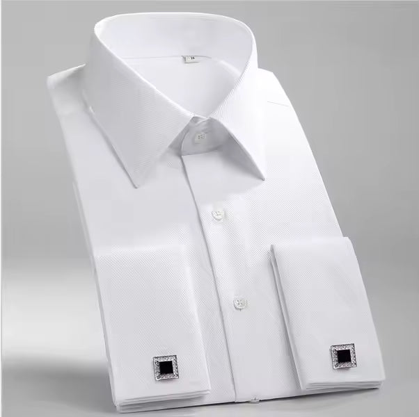 "Slim Fit French Cuff Men's Tuxedo Dress Shirt"