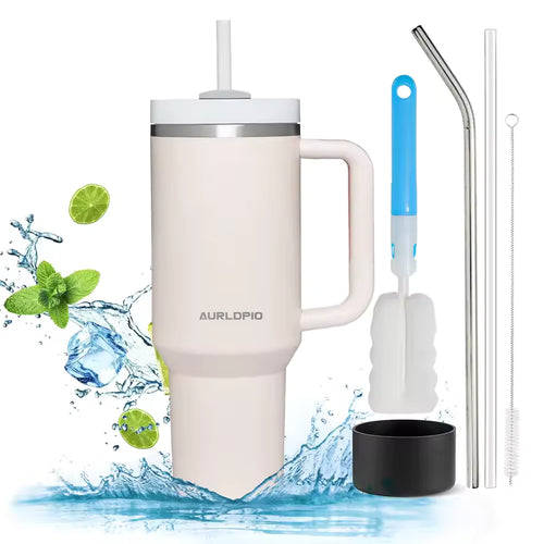 32oz/40oz Insulated Tumbler with Straw & Handle
