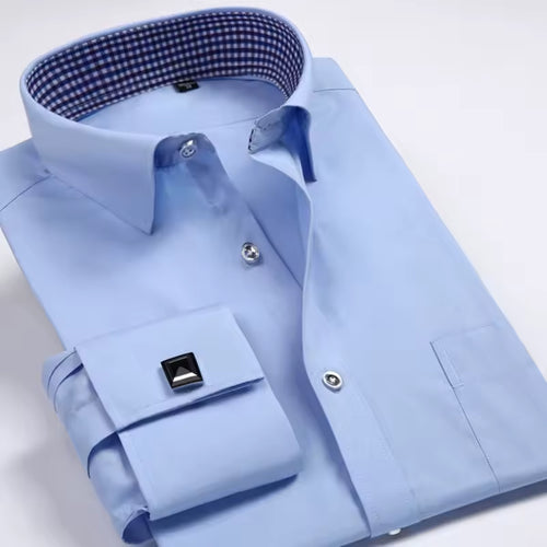 "Slim Fit French Cuff Men's Tuxedo Dress Shirt"
