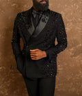 Men's Rhinestone Blazer – Slim Fit Shawl Lapel