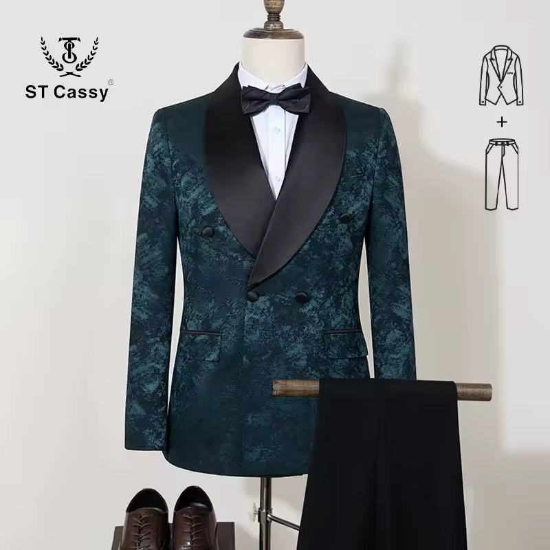Men's Plaid Tuxedo Three-Piece Suit